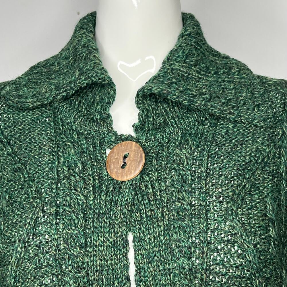 Carraig donn | 100% Pure New Wool One Button Cardigan | M - Picture 3 of 9